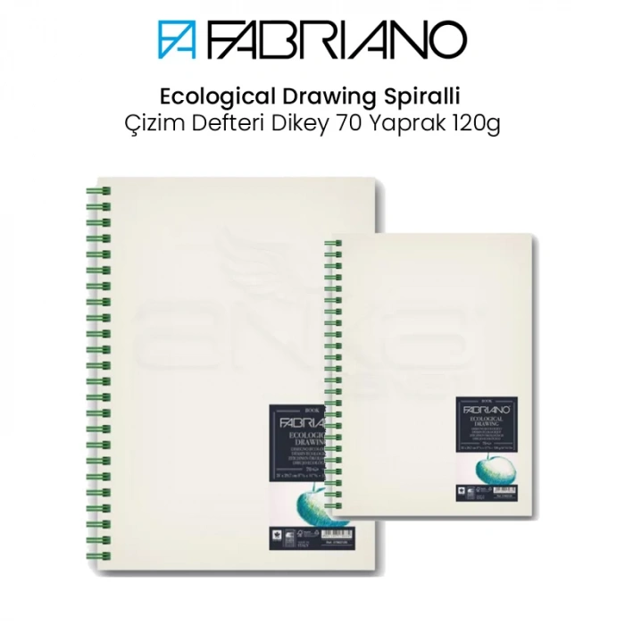 Fabriano Ecological Drawing Spiralli Çizim Defteri Dikey 70 Yaprak 120g