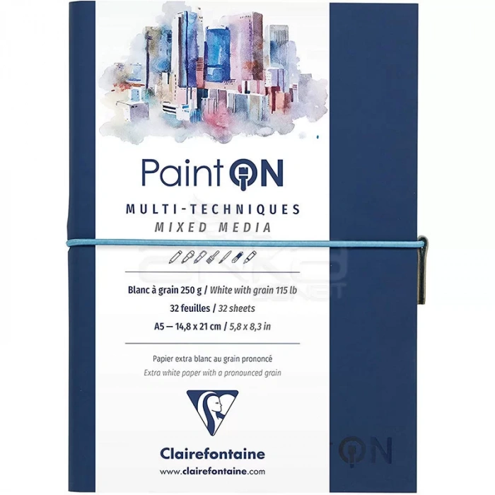 Clairefontaine Paint On Mixed Media Beyaz Dokulu Blok A5 250g 32 Yaprak