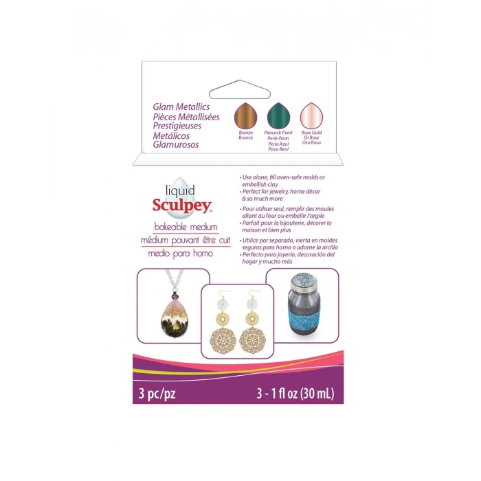 Sculpey Sıvı Polimer Kil 3lü Set 3x30ml Glam Metallics ALSGLM1