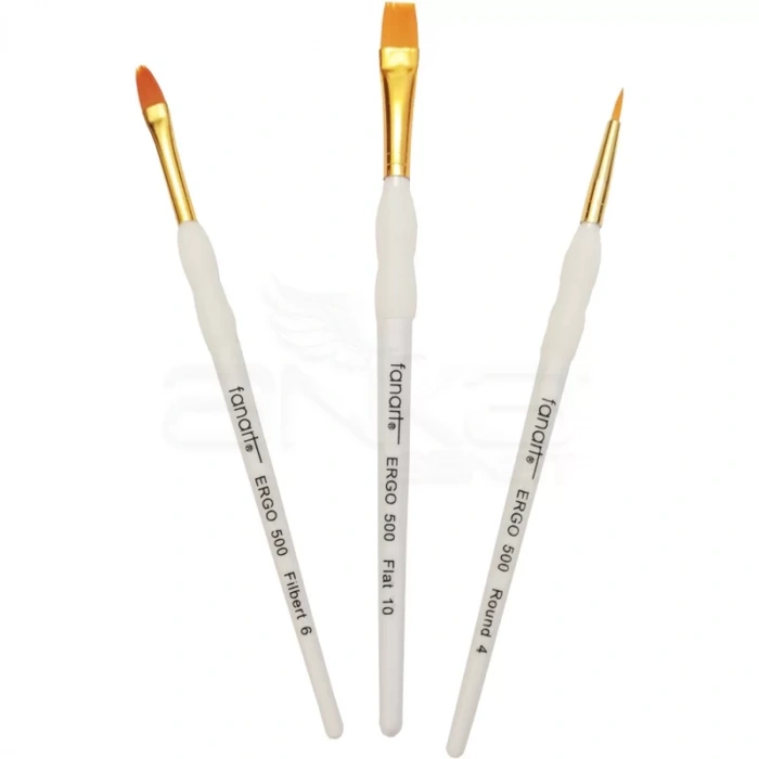 Fanart Ergonomik Altın Taklon Fırça Seti 500 Seri 3lü Set 1