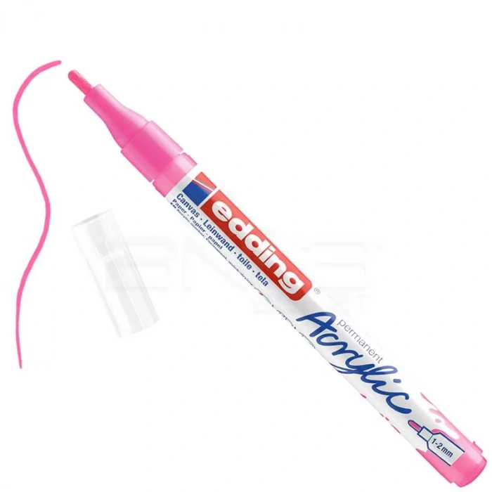 Edding 5300 Akrilik Marker Kalem 1-2mm Yuvarlak Uç 069 Fosforlu Pembe