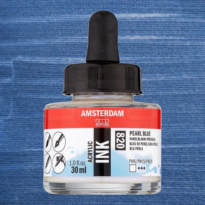 Talens Amsterdam Acrylic Ink 30ml 820 Pearl Blue