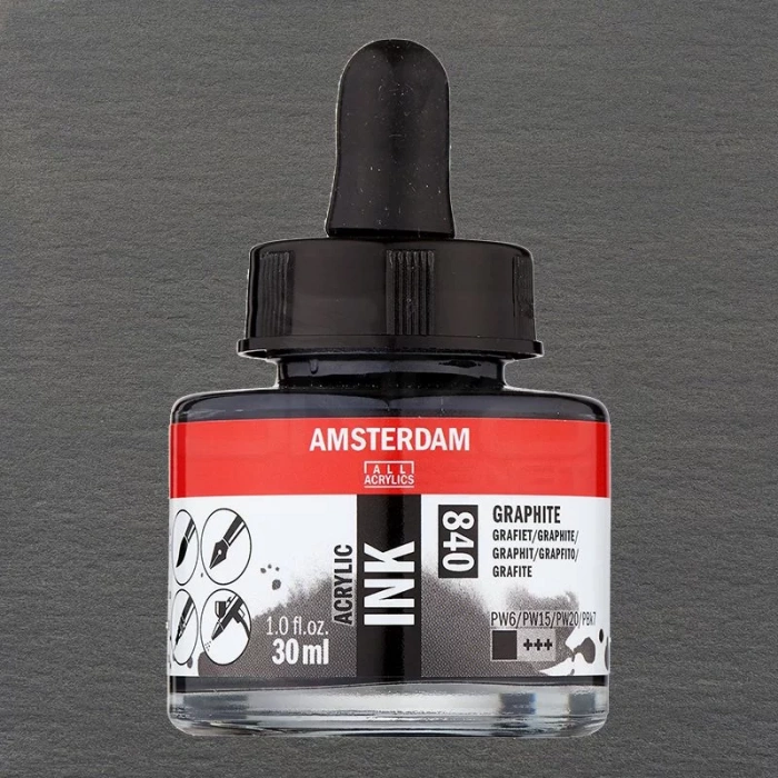 Talens Amsterdam Acrylic Ink 30ml 840 Graphite