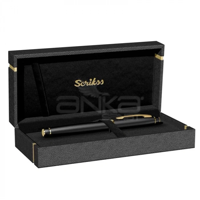 Scrikss 35 Dolma Kalem Mat Siyah Altın