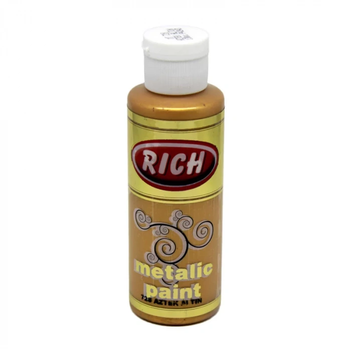 Rich Akrilik Metalik Boya 120ml 728 Aztek Altın
