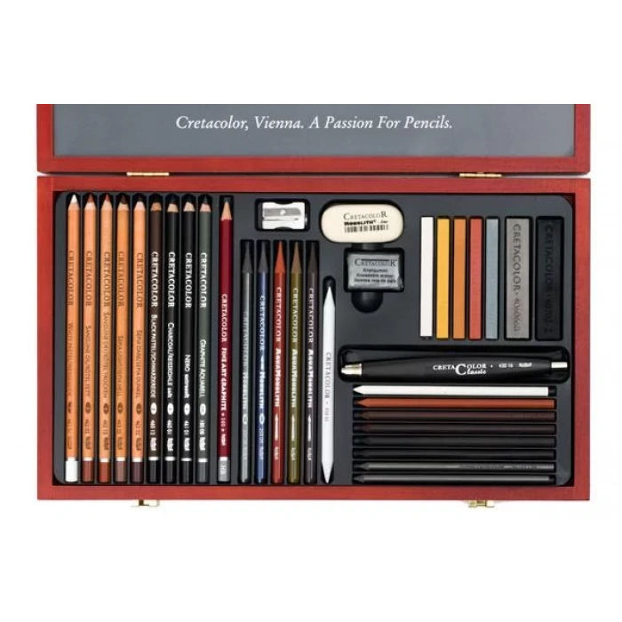 Cretacolor Ultimo Premium Çizim Seti Ahşap Kutu 36lı 40067