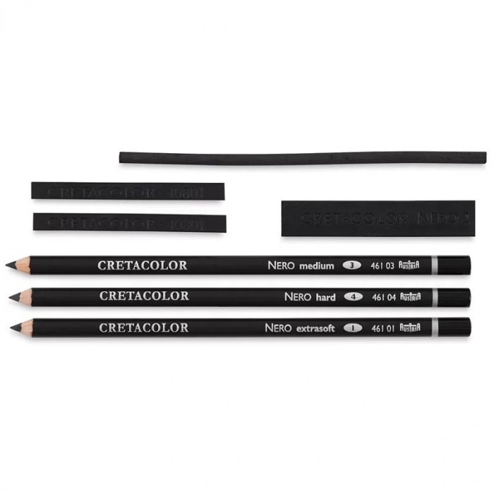 Cretacolor Nero Drawing Set Yağlı Kömür Çizim Seti 7li Metal Kutu 40008