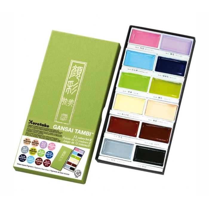 Kuretake Gansai Tambi Sulu Boya Seti 12 Renk Pastel