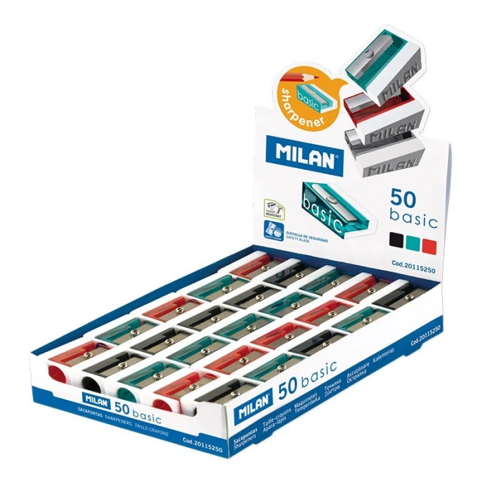 MILAN 20115250 BASIC KALEMTRAŞ - ASORTİ - 50ADET