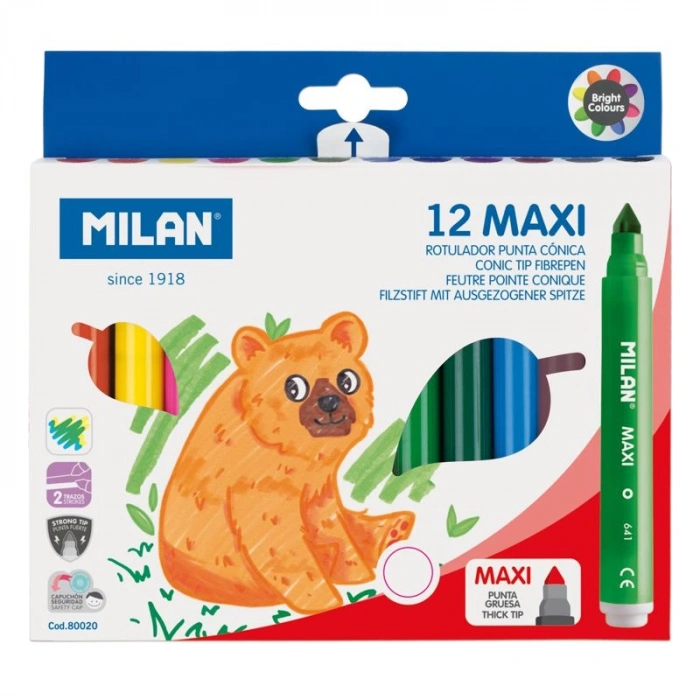 MILAN 80020 MAXI JUMBO KEÇELİ KALEM - 12 Lİ