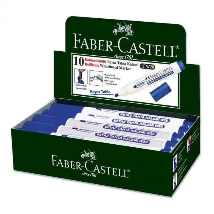 Faber Castell W20 Beyaz Tahta Kalemi Mavi