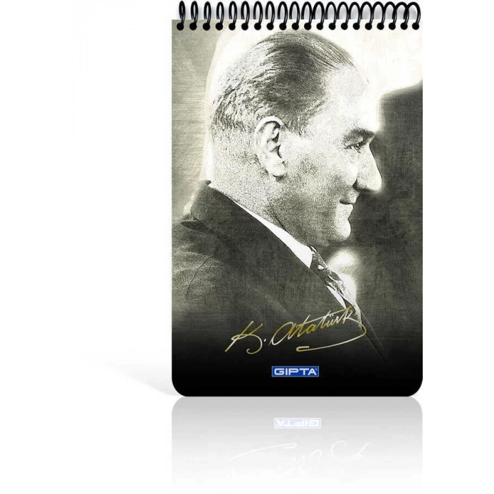 Gıpta Atatürk Spiralli Karton Kapak Bloknot A4 100 Yaprak Çizgili
