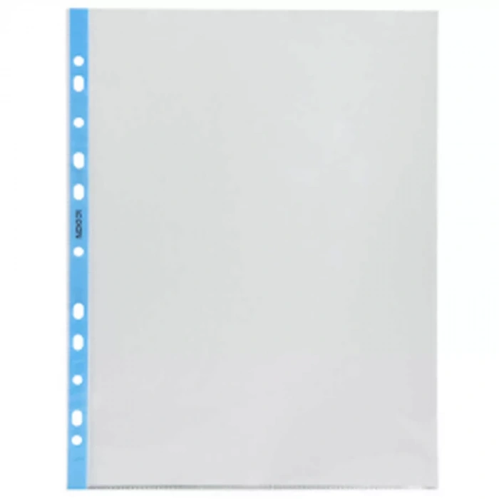 Noki Delikli Poşet Dosya Cristal Mavi Şeritli 100lü