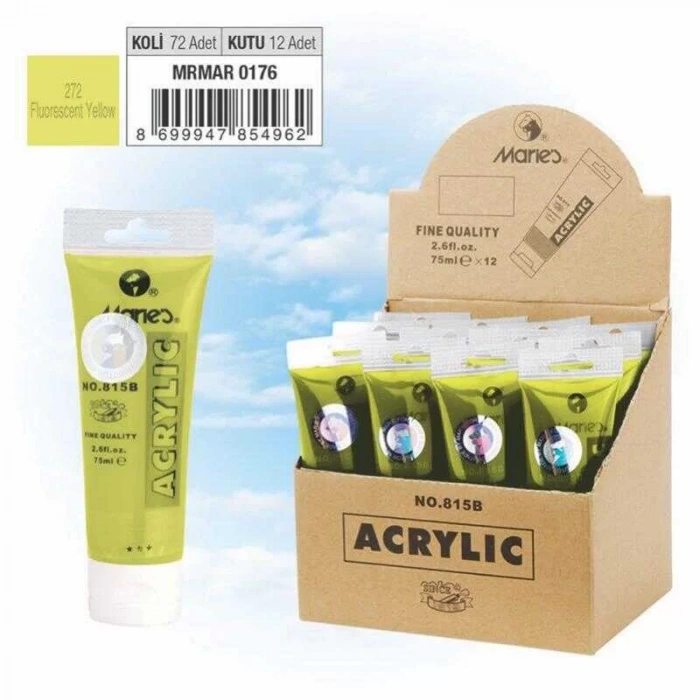 Maries Akrilik Boya 75ml Fluorescent Yellow