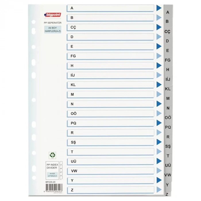 Bigpoint PP Seperatör Harfler A-Z