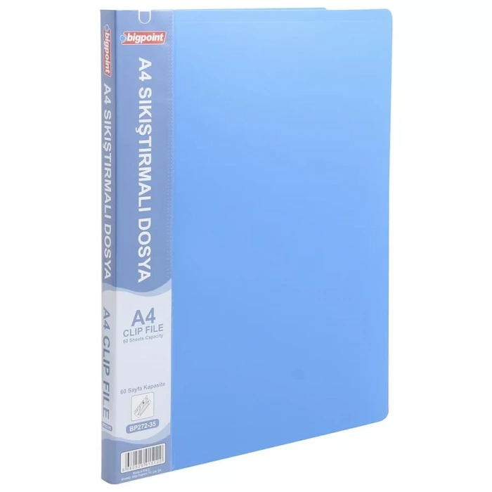Bigpoint Sıkıştırmalı Dosya A4 Mat Mavi