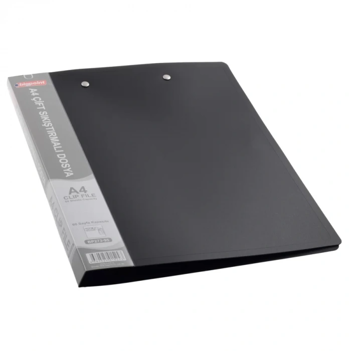 Bigpoint Çift Sıkıştırmalı Dosya A4 Mat Siyah
