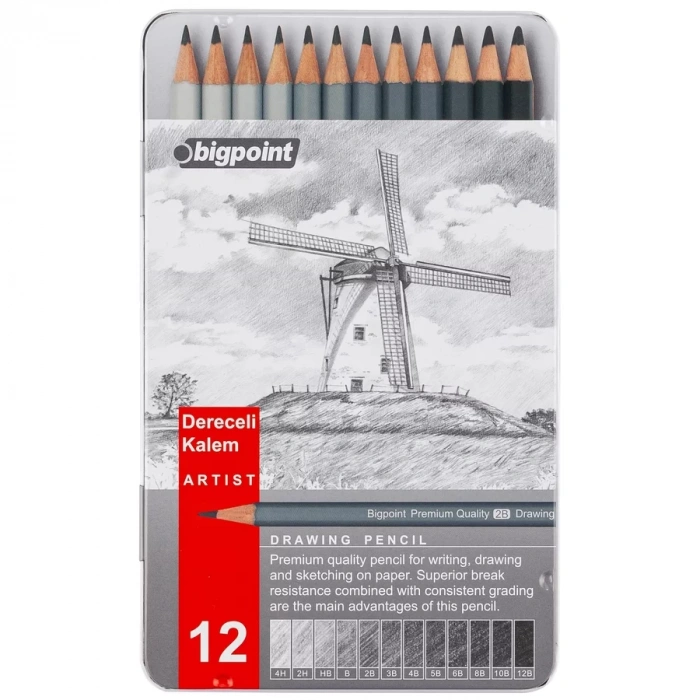 Bigpoint Dereceli Kalem 12li Metal Kutu