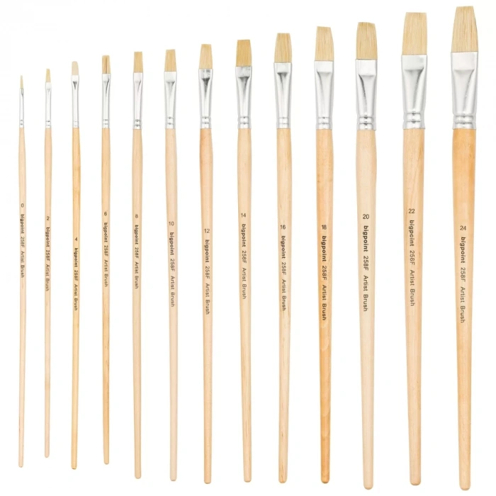 Bigpoint 258F Serisi Doğal Kıl Düz Kesik Fırça No: 20