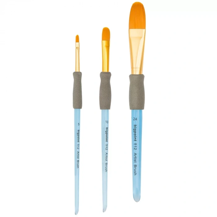 Bigpoint 512 Serisi Sentetik Kıl Akrilik Sap Kedi Dili Fırça No: 10