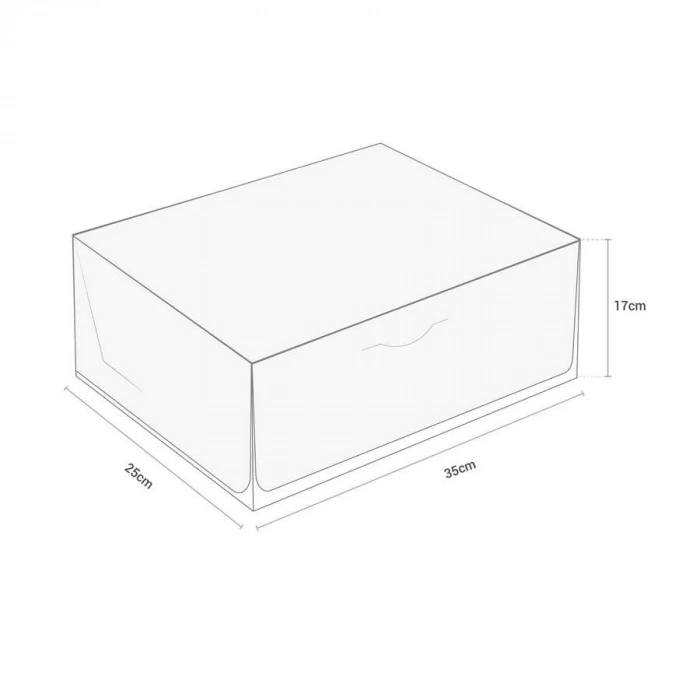 Şekilli Pasta Kutusu 25x35x17 cm - 25 Adet