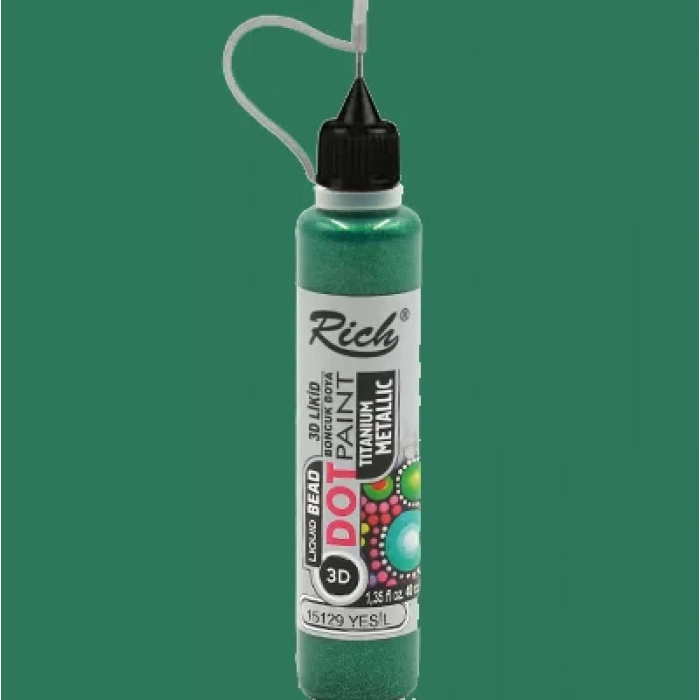 Rich Dot Paınt Boncuk Boya Titanium Metalik  15129 Yeşil