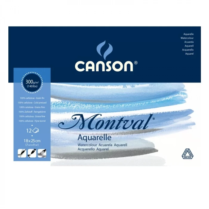 CANSON 200807317 CANMONTV 18x25 12 YP S.BOYA KAĞIDI BLOK 300 GR