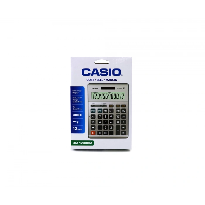 CASIO DM-1200 FM MASA ÜSTÜ HESAP MAKİNESİ 12 HANE