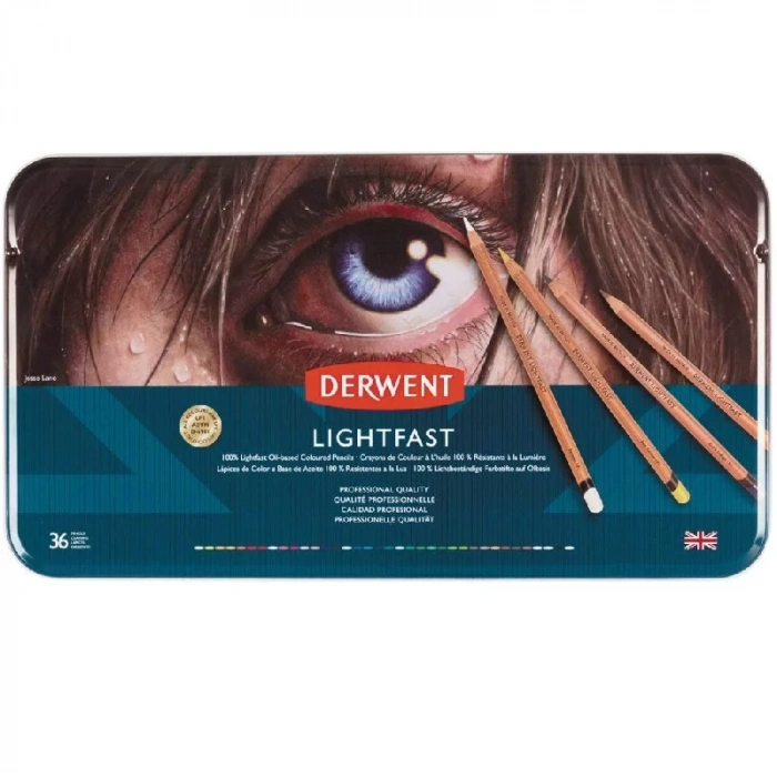 DERWENT LIGHTFAST 36 RENK BOYA KALEMİ TENEKE KUTU 2302721