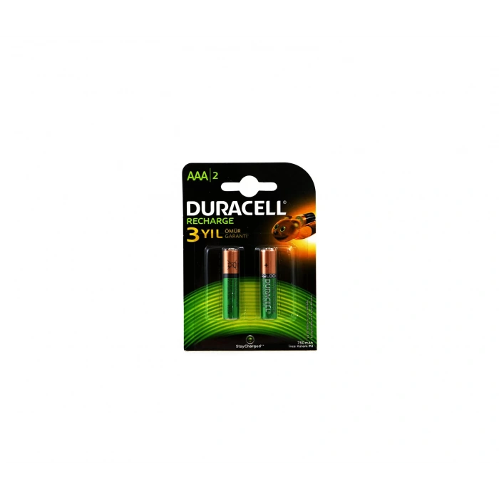 DURACELL ŞARJLI İNCE PİL 750mAh AAA 2 Lİ SE3A2750