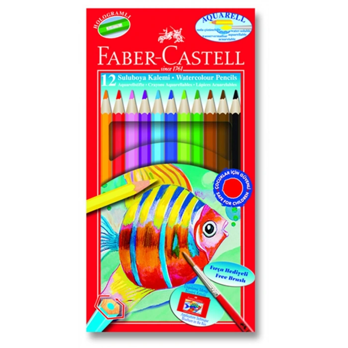 FABER 12 RENK AQUAREL BOYA KALEM KARTON KT 110622