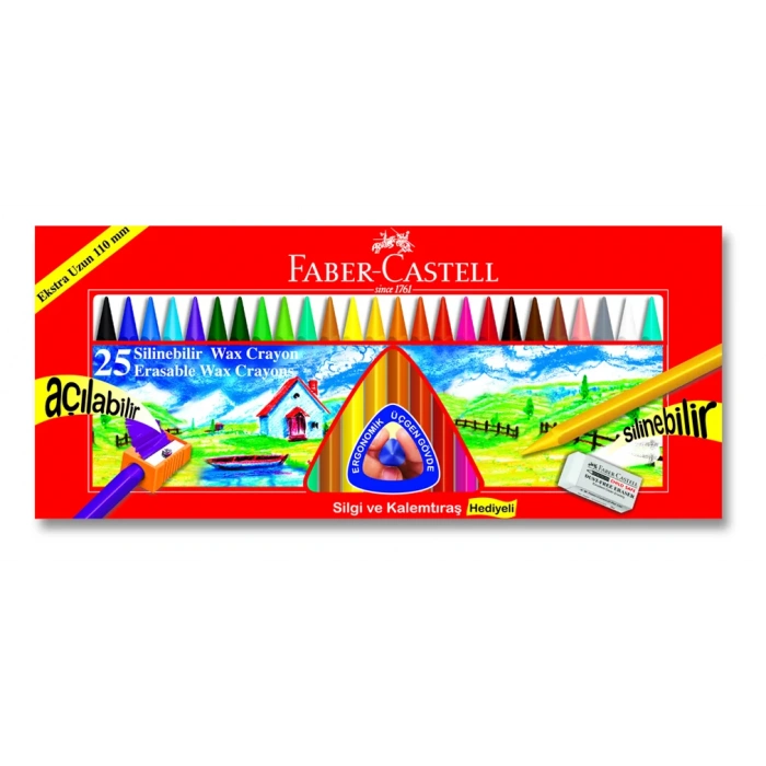 FABER 25 Lİ SİLİNEBİLİR WX CRAYON PASTEL 1122725