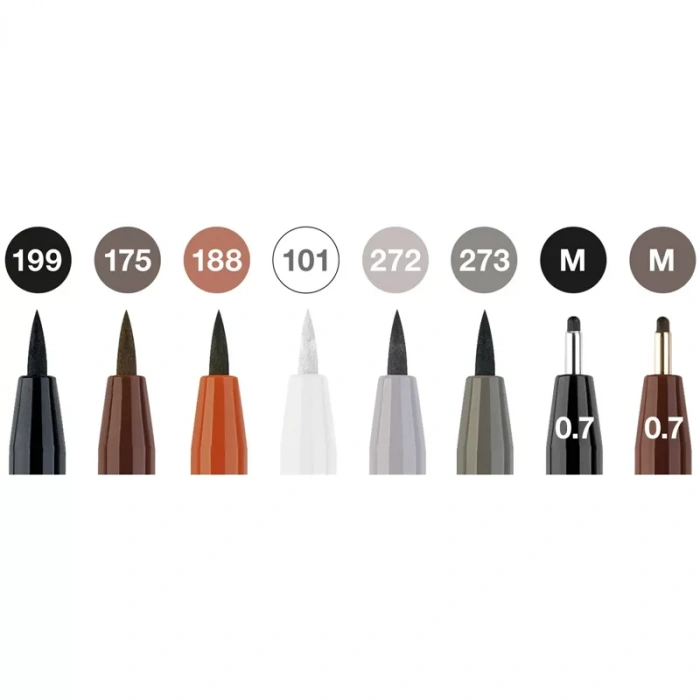 FABER PITT ARTİST PEN FIRÇA UÇLU ÇİZİM KALEMİ 8 Lİ KLASİK 167172