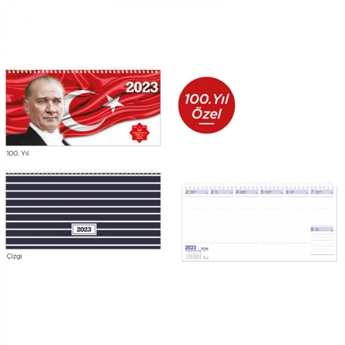 KESKİN TAKVİM AJ-66 16x34 HAFTALIK SPİRALLİ MASA TAKVİMİ