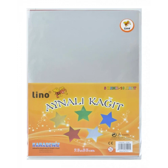 LINO 2708JQ-S SARI AYNALI KAĞIT 50x70 cm 10 LU