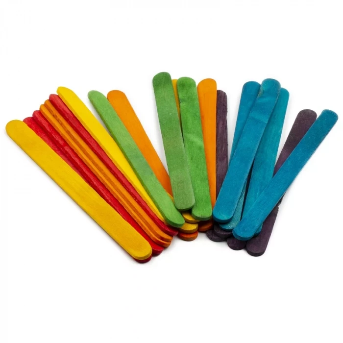 LINO RBZ-033 AHŞAP ÇUBUK RENKLİ DAR 11 CM 50 Lİ
