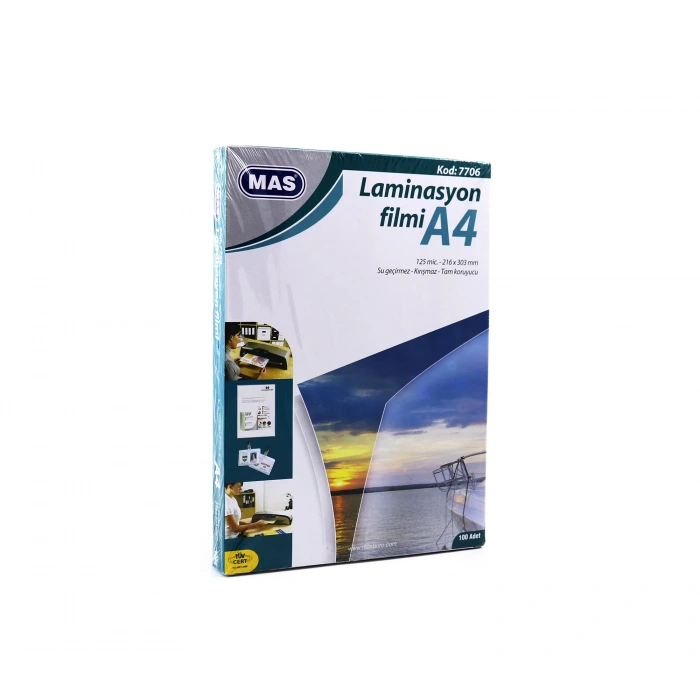 MAS 7706 A4 LAMİNASYON KAPLAMA 125mic.(ÖZEL FİYAT)