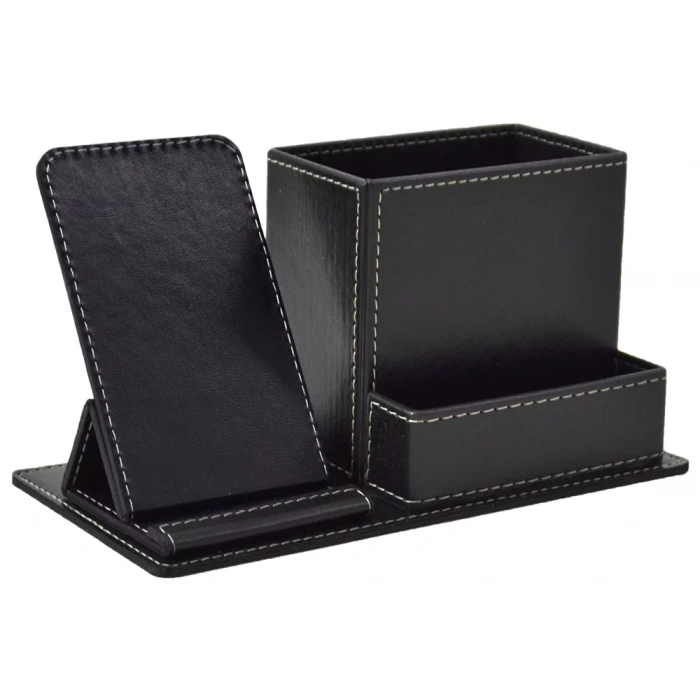 MİMAKS DK-155 3 BÖLME SUNİ DERİ TELEFON STANDTLI