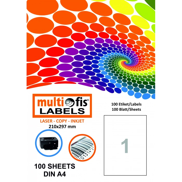 MULTİOFİS 210x297 mm LASER ETİKET 5000