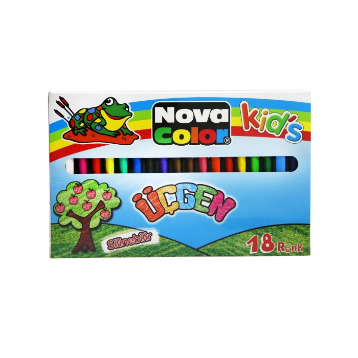 NOVA COLOR 18 RENK ÜÇGEN MUM BOYA NC-2120