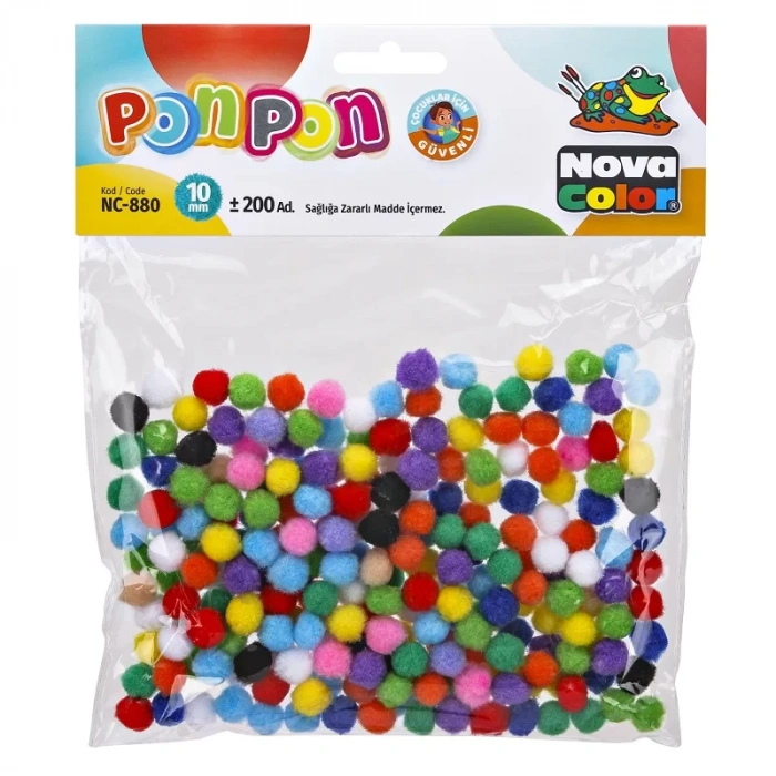 NOVA COLOR PONPON 10 mm 200 LÜ NC-880
