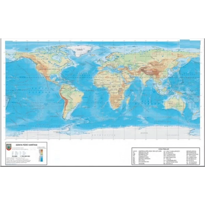 ODAK 70x100 DÜNYA SİYASİ-FİZİKİ HARİTASI