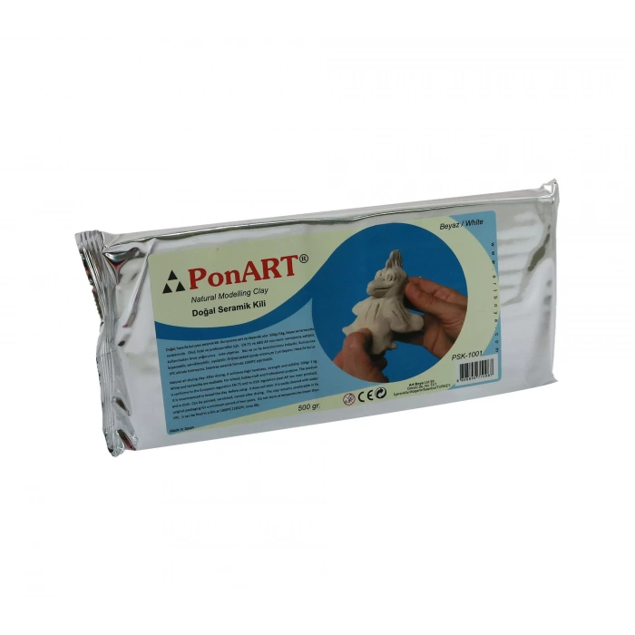 PONART PSK-1001 SERAMİK KİLİ BEYAZ 500 gr