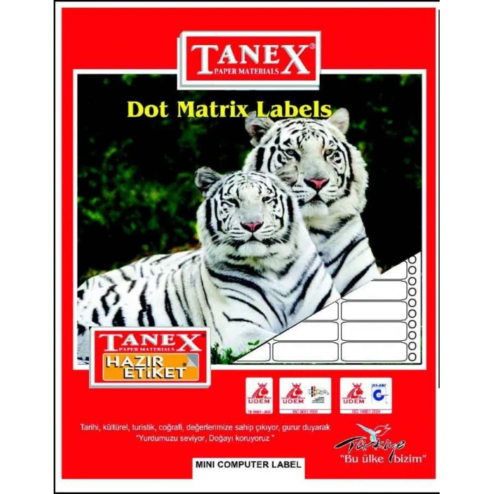 TANEX 17x25 BİLGİSAYAR ETİKETİ TN001610