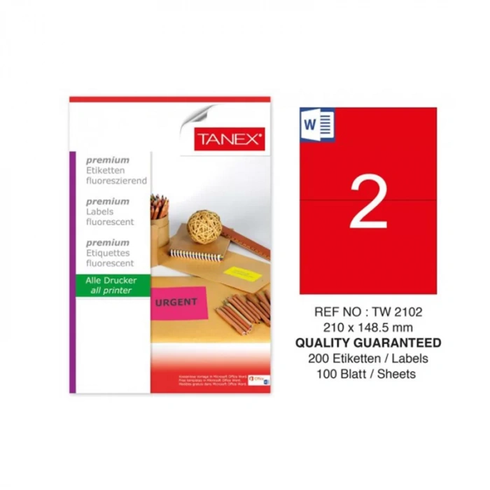 TANEX 210x148,5 LASER ETİKET TW-2102