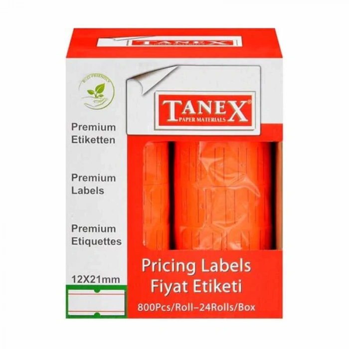 TANEX KIRMIZI 6 LI PK FİYAT MAKİNA ETİKETİ 800 LÜ