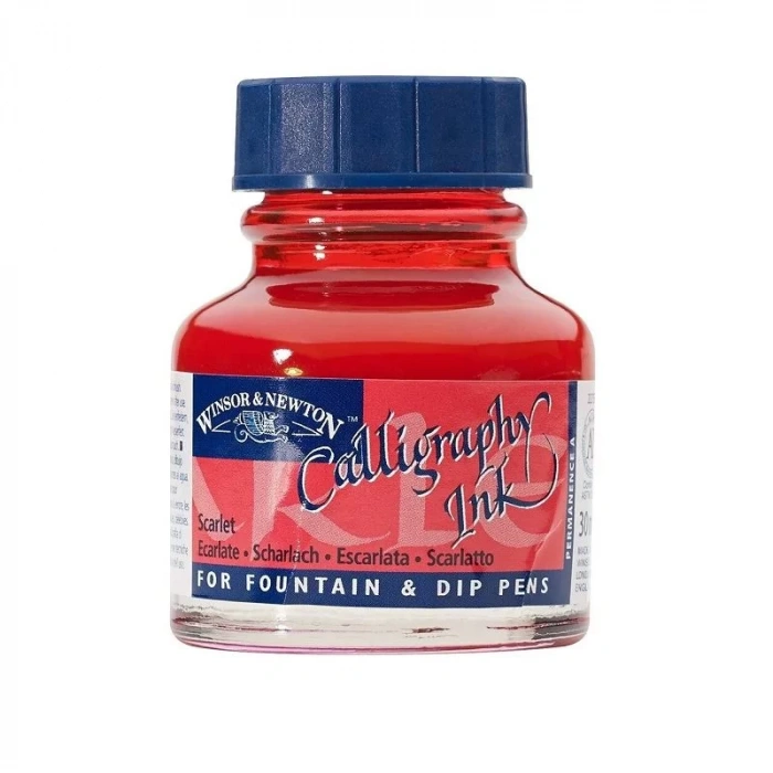 WINSOR&amp;NEWTON KALİGRAFİ MÜREKKEBİ 30 ml. SCARLET 601 1111601