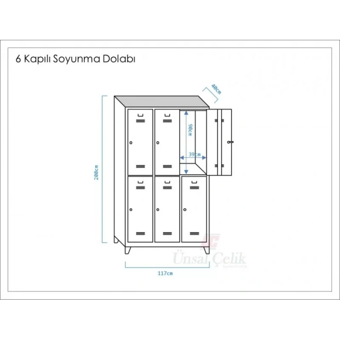Metal Altı Yarım Boy Kapılı Ekonomik Soyunma Dolabı