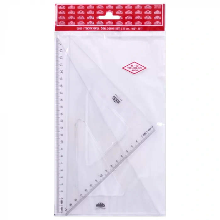 Hatas Teknik Okul Öğrenci Gönye Seti 26/60-45 0806