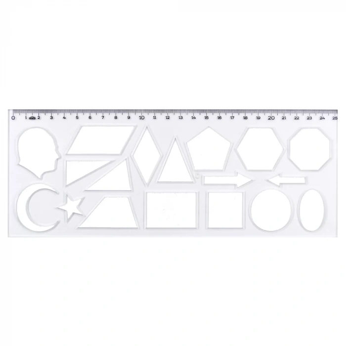 Hatas Geometrik Şekiller Şablonu 25 cm 02285
